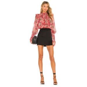 Bardot Revolve Remi Floral Blouse | Cottagecore, Sheer Georgette, US 12, NWOT